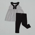 ABS Toddler Girl's Woven Striped Top with Solid Leggings Set