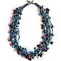 'Luzy Turquoise and Mocha' Bead Necklace (Guatemala)