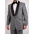 Ferrecci Men's Single-button Shawl-collar Grey Tuxedo