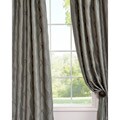 Alexandria Platinum Faux Silk Embroidered 120-inch Curtain Panel