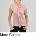 Elio Women's Ruffle Front Cap Sleeve Sweater