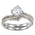 14k White Gold 3/4ct TDW Diamond and Cubic Zirconia Ring Set (G-H, I2-I3)