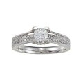 14k White Gold 2/5ct TDW Diamond and CZ Engagement Ring (G-H, I2-I3)