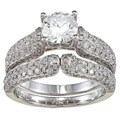 14k White Gold 1 3/4ct TDW Diamond and Cubic Zirconia Ring Set (G-H, I2-I3)