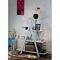 White 4-tier X-shape Bookcase Display Shelf