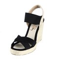 Sam & Libby Women's 'Chammy' Black Wedge Espadrille Sandals