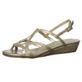 Sam & Libby Women's 'Bedda' Gold Open-toe Wedged Sandals