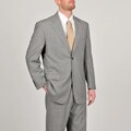 Acquaviva Men's Grey Sharkskin Italian Wool Suit