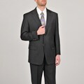 Acquaviva Men's Charcoal/Lavender Pinstripe 100-percent Italian Wool Suit