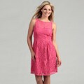 Sandra Darren Women's Hot Pink Laced Dress