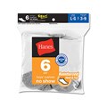 Hanes Boy's No-show White/ Grey Socks (Pack of 6)