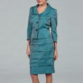 Kasper Women's 2-piece Satin Shimmer Tiered Skirt Suit