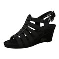 Aerosoles Women's 'Candlelight' Black Wedge Sandals