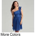 Ellen Tracy Women's One-shoulder Ruffle Dress