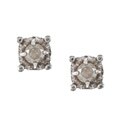 Sterling Silver Champagne Diamond Accent Single Stud Earring