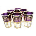 Set of 6 Mek Purple Tea Glasses (Morocco)