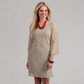Muse Women's Khaki Lace Overlay Dress