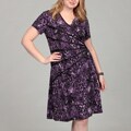 Connected Apparel Women's Plus Size Scroll-printed Sunburst Dress