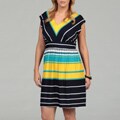 Shelby & Palmer Women's Plus Striped ITY Dress