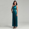 Onyx Nite Woman's Single-shoulder Detail Gown