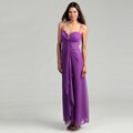Onyx Nite Woman's Grape Spaghetti Strap Gown