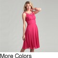 Connected Apparel Women's Jeweled Chiffon Dress