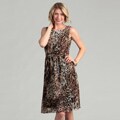 Connected Apparel Women's Printed Chiffon Dress