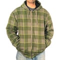 Courage Men's Olive Plaid Fleece Lined Hoodie