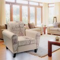 Watson Beige Printed Fabric Club Chair