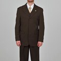 Stacy Adams Men's Dark Brown 3-button Vested Suit