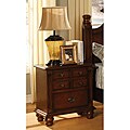 Enitial Lab Gabrielle Dark Cherry Solid Wood Nightstand