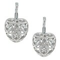 Jessica Simpson Silvertone Filigree Heart Drop Earrings