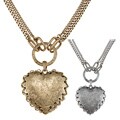 Jessica Simpson Heart Double Chain Necklace