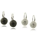 Sterling Silver Diamond Accent Ball Earrings