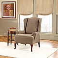 Sure Fit Brown Stretch Baxter Wing Chair Slipcover