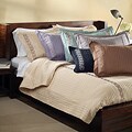 Solid Sateen Embroidered 3-piece Queen-size Coverlet Set