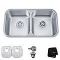 Kraus 32 inch Undermount 50/50 Double Bowl 18 gauge Stainless Steel Kitchen Sink