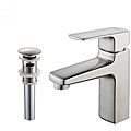 Kraus Virtus Single Lever Basin Faucet and Pop Up Drain with Overflow Brushed...
