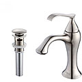 Kraus Ventus Single Lever Basin Faucet and Pop Up Drain with Overflow Brushed...