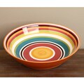Omniware Rio Striped Ceramic Serving Bowl and Condiment Dish Set