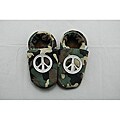 Peace Sign Leather Soft Sole Baby Shoes