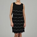S.L Fashions Women's Scallop Edged Tiered Dress