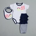 Rumble Tumble Infant Girl's Turtle and Dot Creeper Set