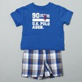 US Polo Toddler Boy's Tee and Plaid Shorts Set