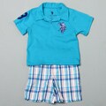 US Polo Infant Boy's Polo with Plaid Short