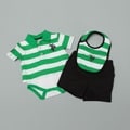 US Polo Newborn Boy's Green Bodysuit Bloomer Set