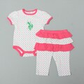 US Polo Infant Girl's Bodysuit and Legging Set
