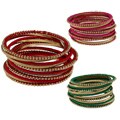 Amrita Singh Gold Overlay Nissa Stackable Bangle Bracelets (Set of 12)