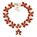 Amrita Singh Goldplated Coral Haze Resin Bib Necklace