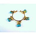 Goldtone Turquoise Heart Bracelet (Thailand)